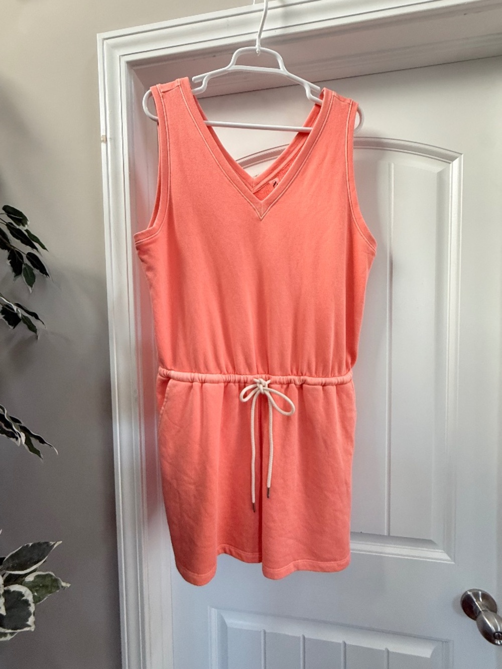 Lou & Grey Coral V-Neck Tank Romper Shorts Size L